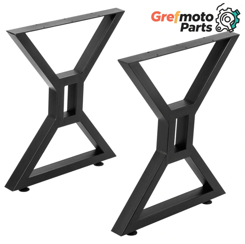 Grefmoto Pair 28" X-Shaped Metal Table Legs DIY Office & Dining Table Legs