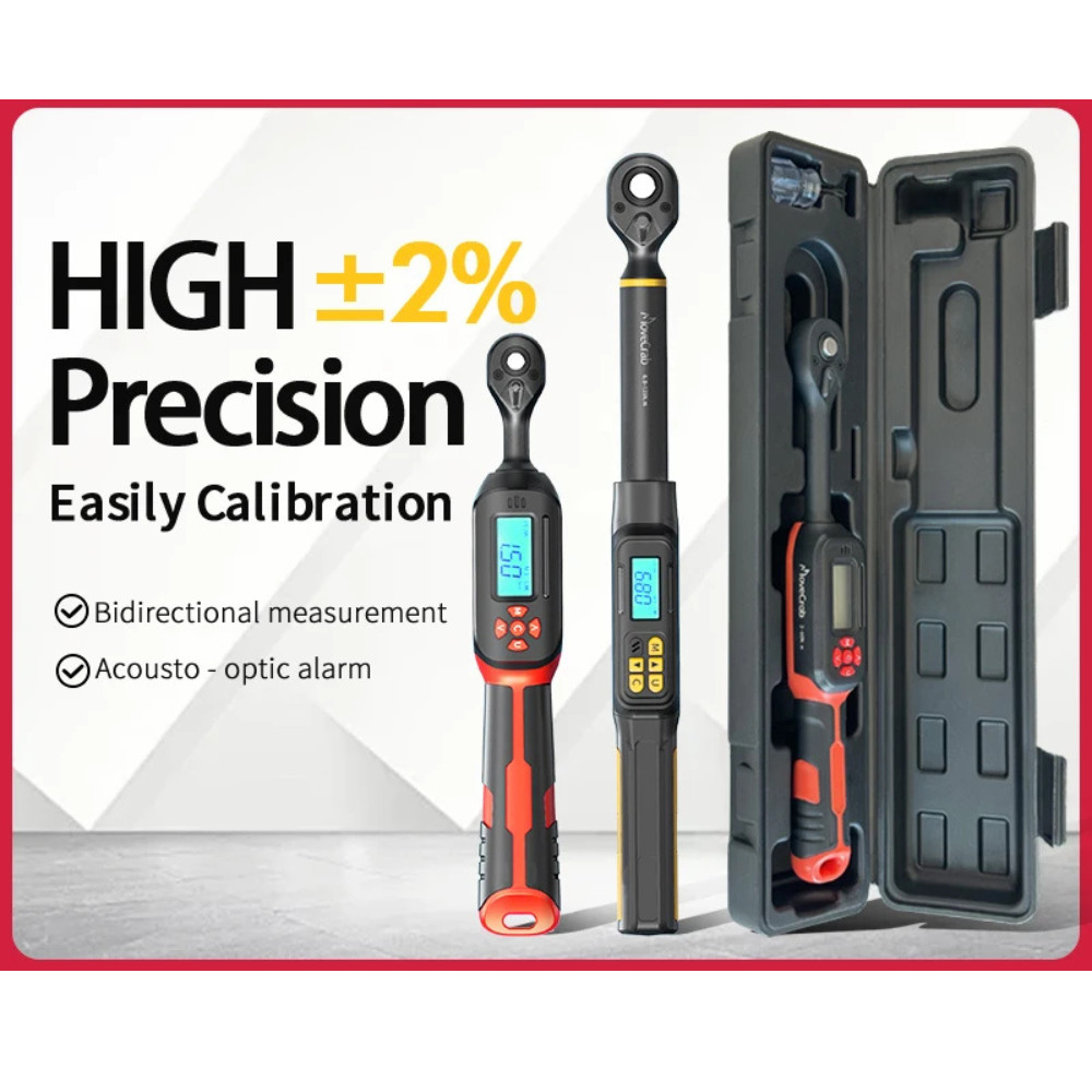 Digital Torque Wrench 1.5-340N.m with Preset Values 2% Accuracy Buzzer and LED