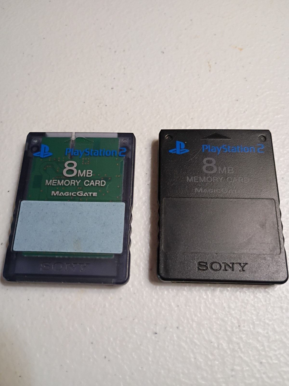 Sony PlayStation 2 Memory Card PS2 MagicGate 8MB SCPH-10020 Blue Black Lot 2