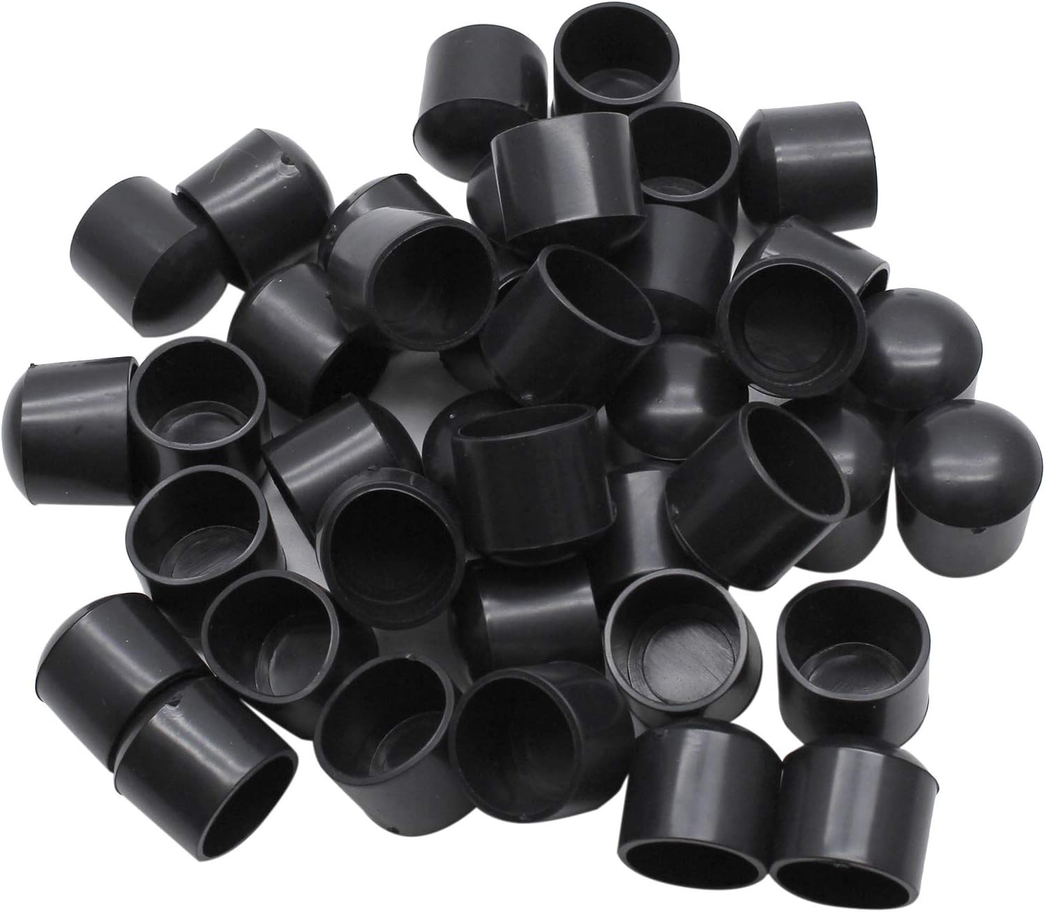 40Pcs Chair Leg Tips, 5/8 Inch Non-Slip Rubber Furniture Leg Caps Black round Ta