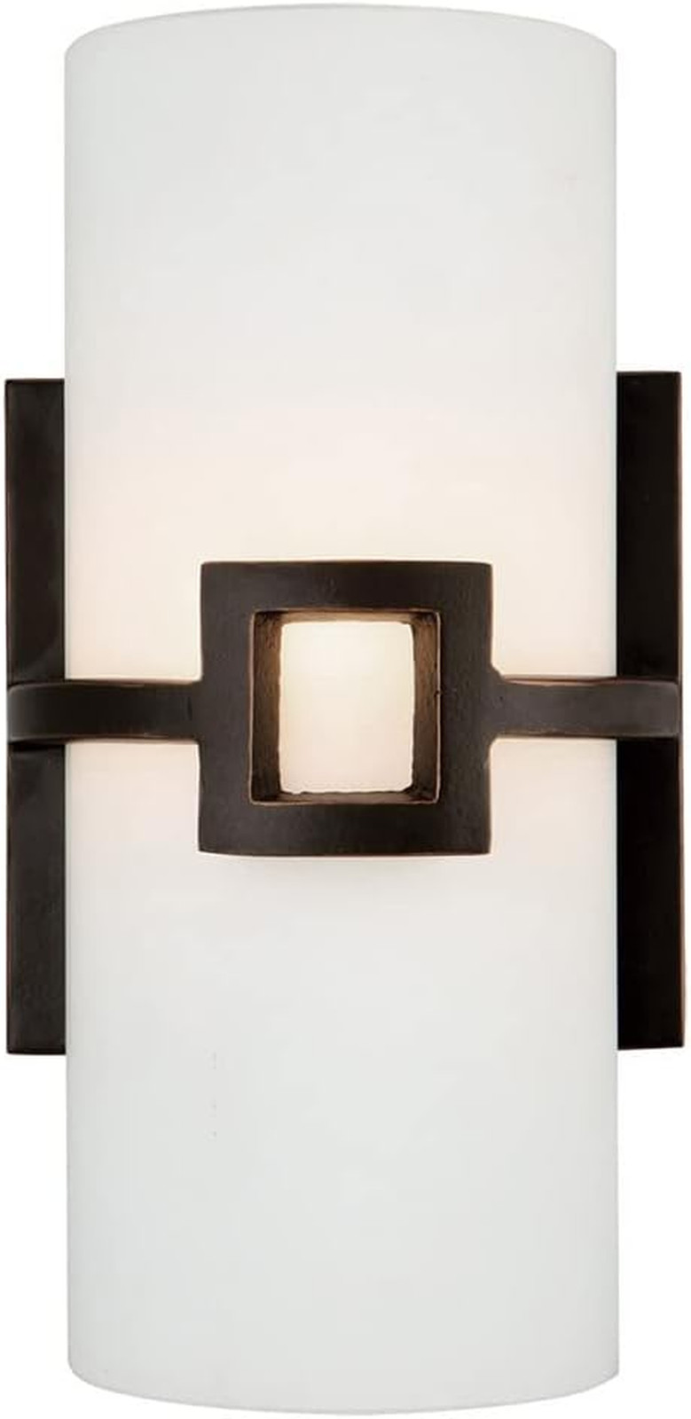 Monroe Wall Sconce, Frosted Glass, Dimmable, Indoor Lighting, Oil Rubbed Bronze,