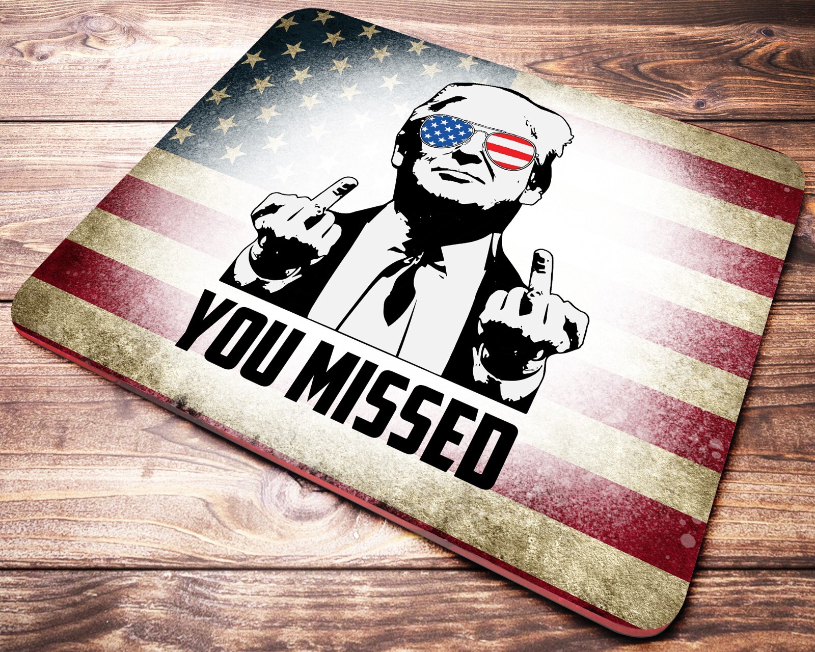 Trump Mouse Pad Election 2024 Republican Desk Accessory Patriotic Flag Decor