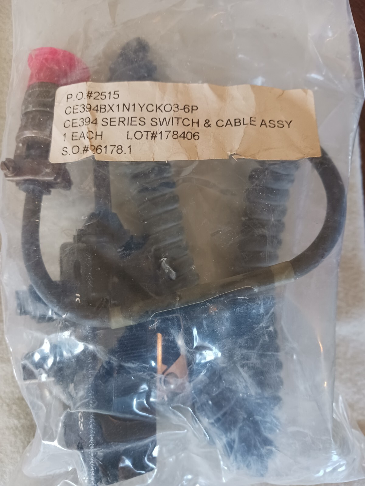 Intercom Switch & Cable Assy Mason CE394BX Black Helicopter Style Pilot & Crew
