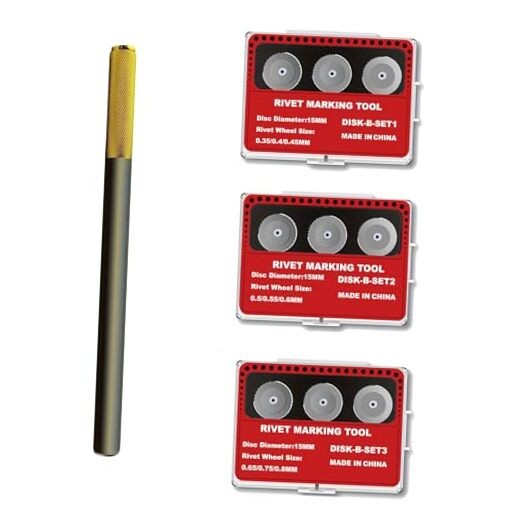 9-Wheel Model Rivet Maker Tool Set - Precision Scribing Kit with RM-B1+2+3