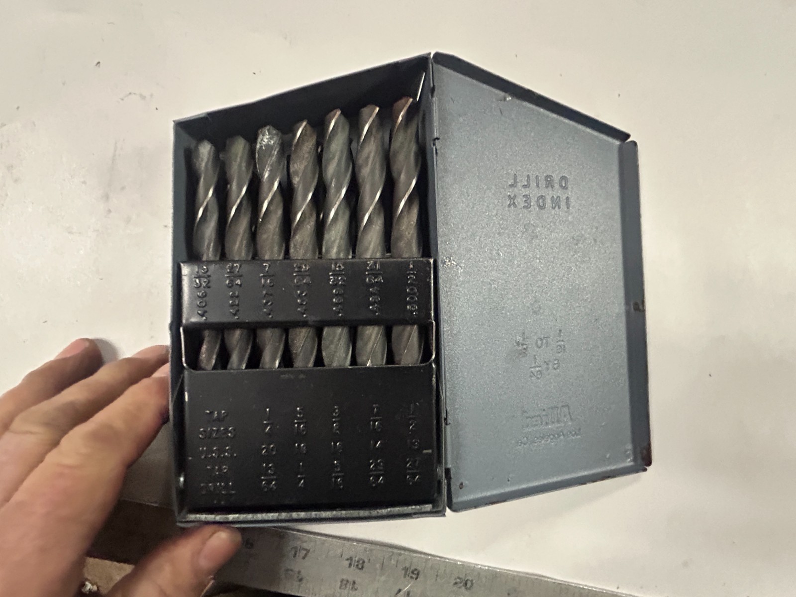 MACHINIST GrnFl  TOOL LATHE MILL Machinist Drill Holder Index with Drills