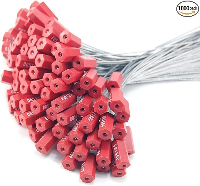 1000 Red Steel Cable Seals Metal Security Tamper 1000 PCS,