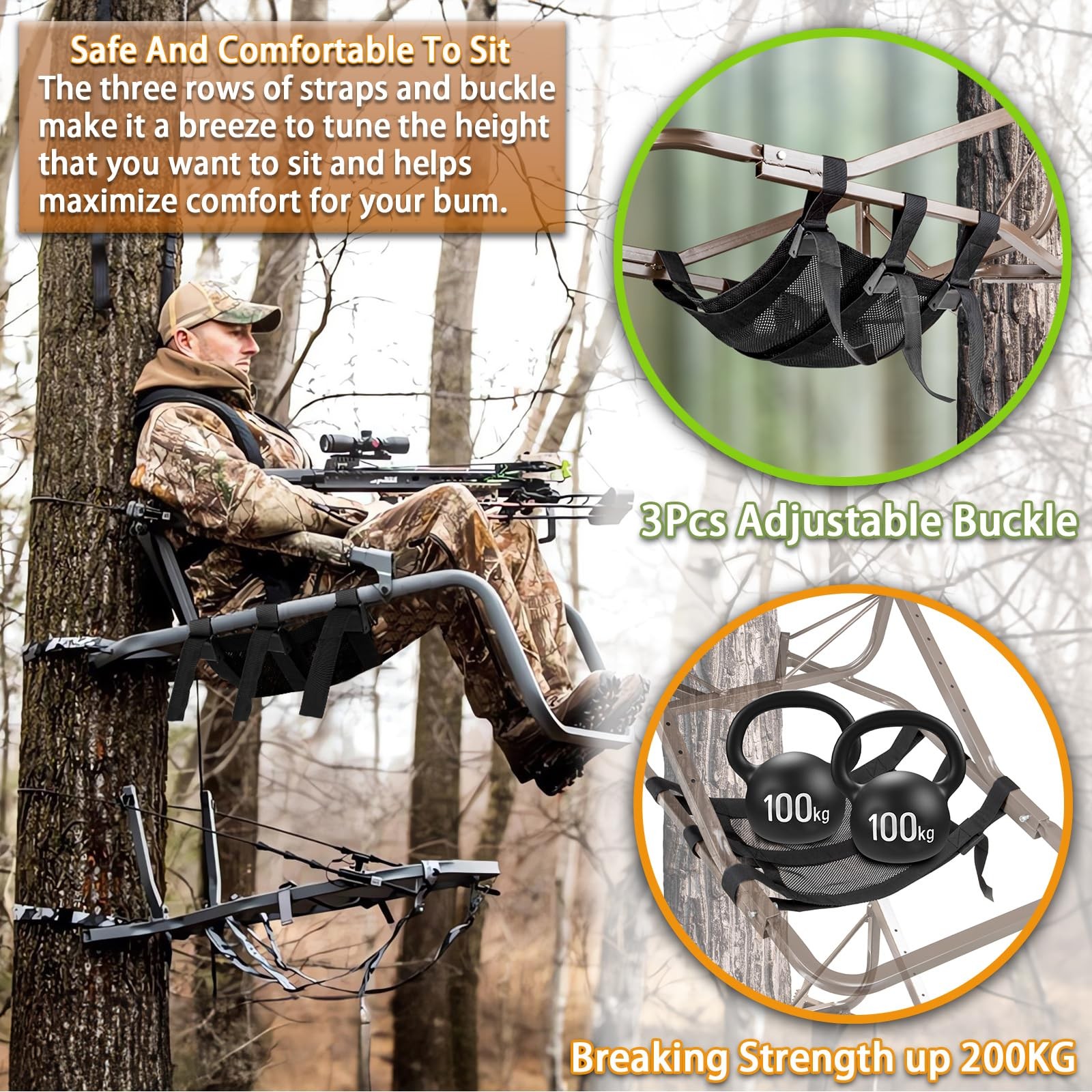 Tree Stand Seat Replacement for Hunting Lightweight Mesh Seat