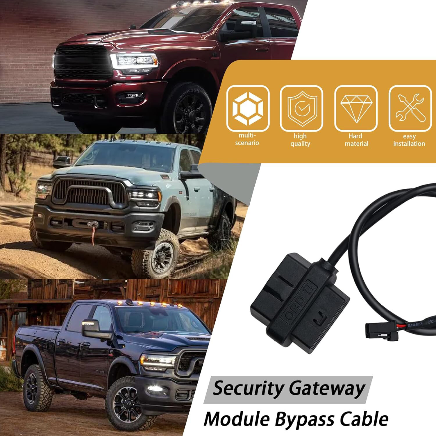 For 2018 - 2023 Ram Pickup Cummins SGW Security Gateway PassThru Harness Bypass