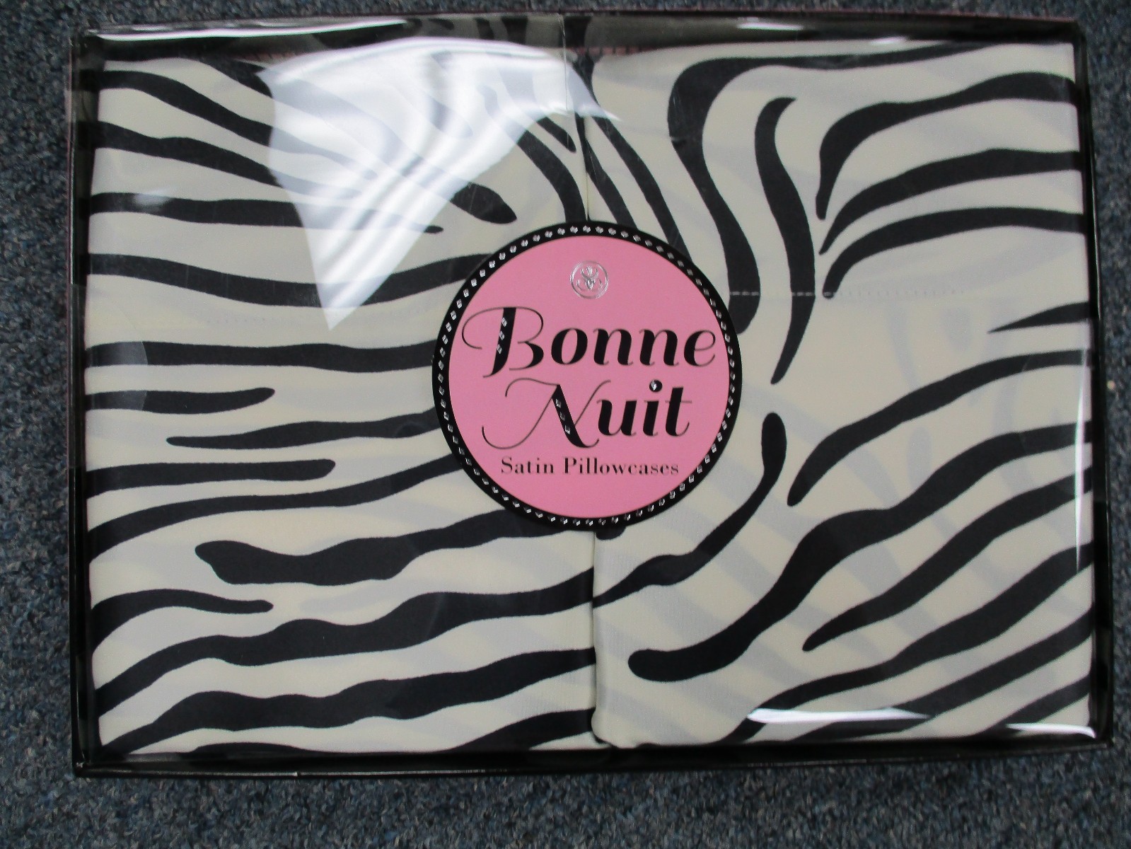 ZEBRA Standard Size SATIN Pillow Cases Set Of 2 GIFT BOX  SATIN SUPER SOFT new