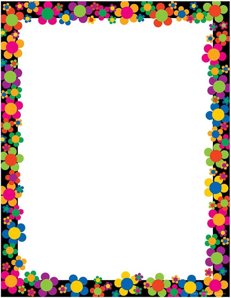 Designer Computer Paper, Neon Flower Power, 8.5” X 11”, Decorative Printer Paper
