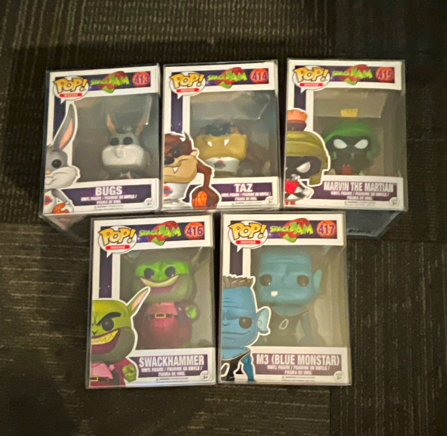 Funko POP! Space Jam Vinyl Mixed Lot 5 Bugs Taz Marvin Swackhammer M3 Boxed