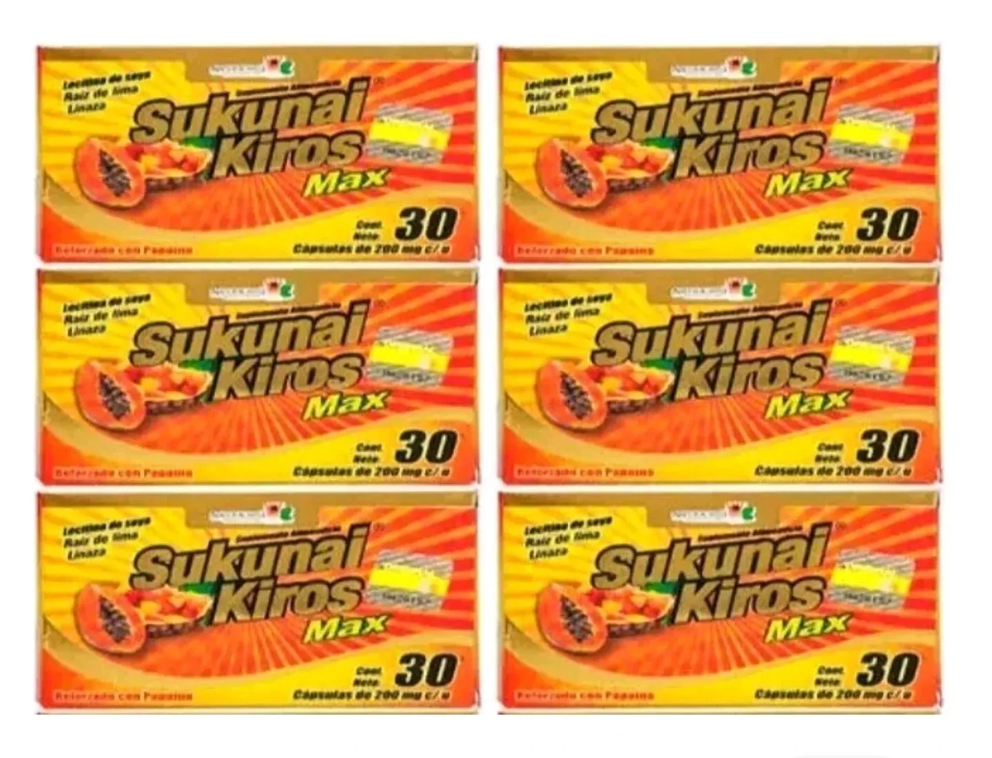 12 PACK Sukunai Kiros MAX 360 CAPS Original Con Mango Africano Bromelina