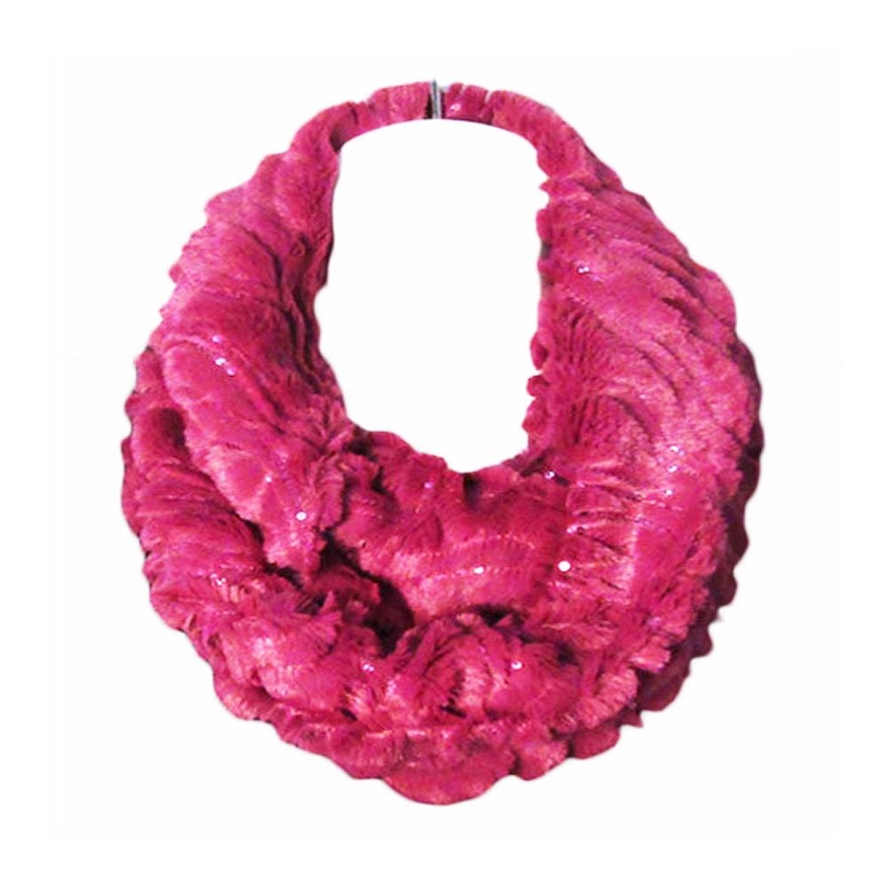 TIGERSTARS SOFT PINK FURRY LOOP INFINITY SCARF