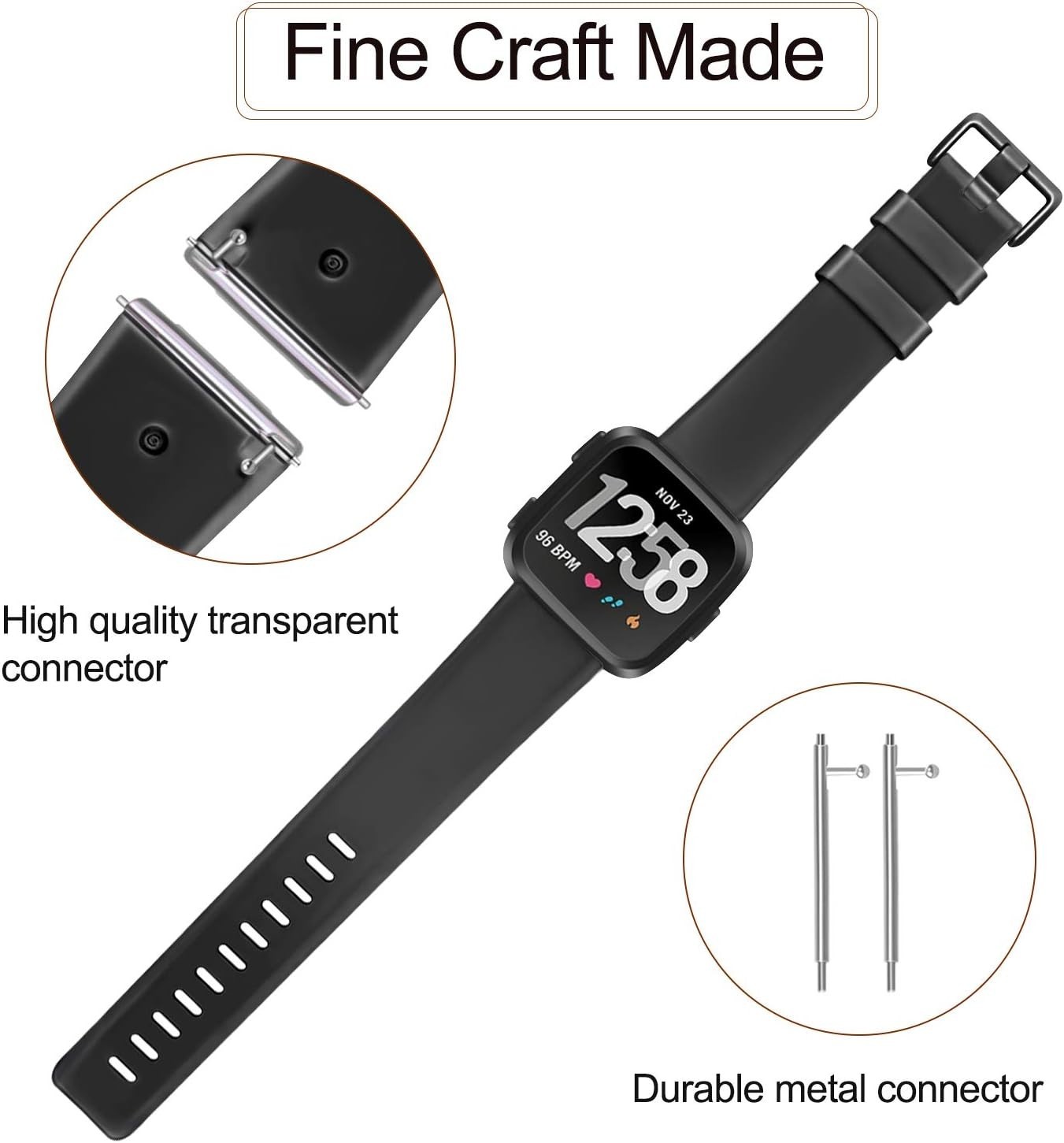 Sports Bands Soft Elastomer MultiColor Strap Compatibl Fitbit Versa 2 Smartwatch