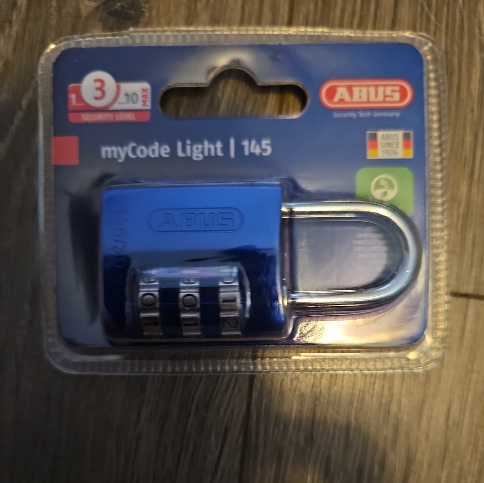 Abus myCode Light 145 Blue Resettable Sode Combination Padlock
