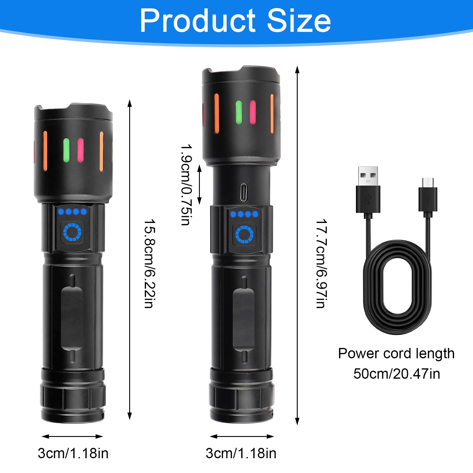 350000000 Lumen Super Bright LED Tactical Flashlight Rechargeable LED Work Light