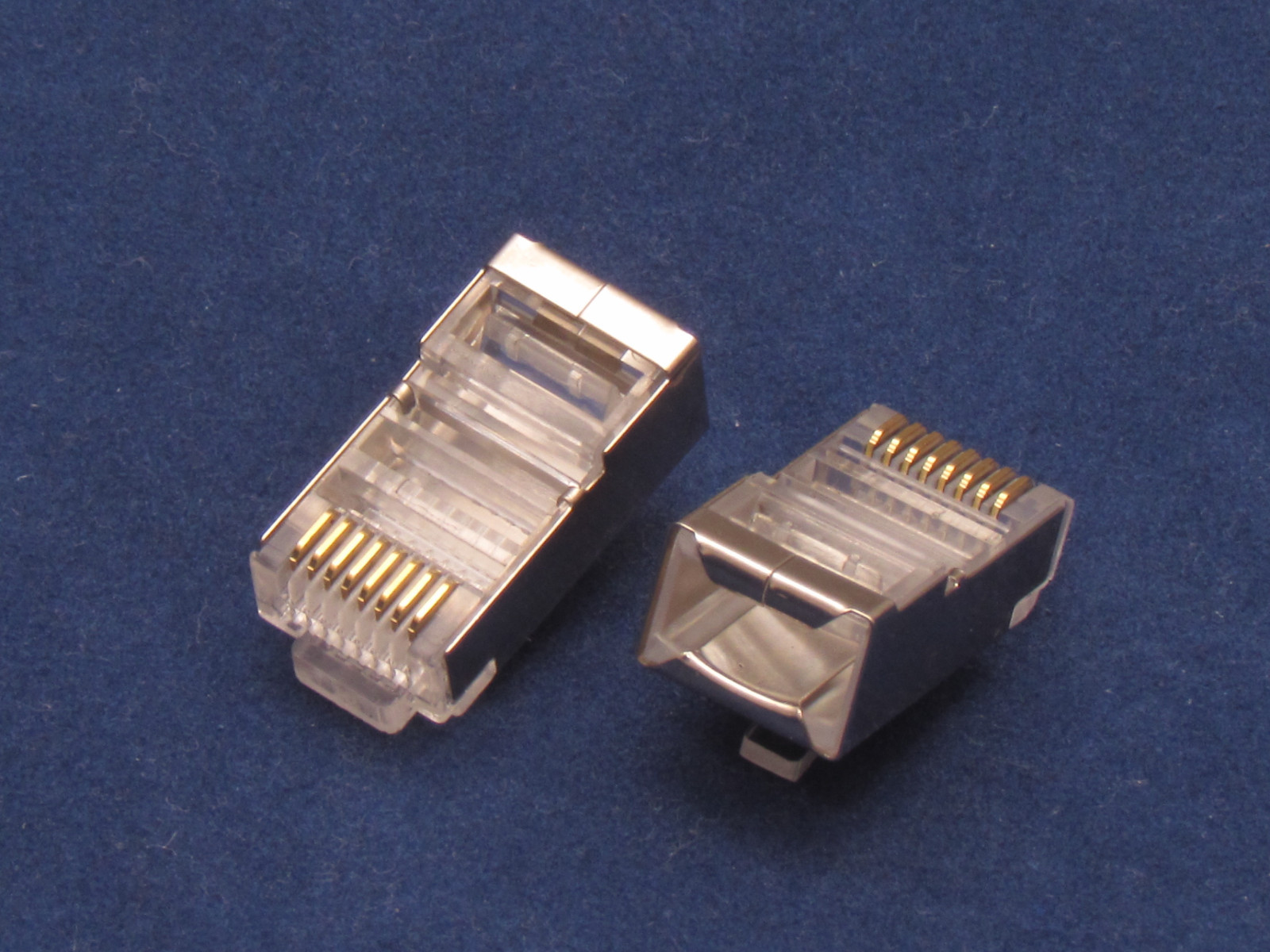 Lot 10 Pcs RJ45 8P8C Cat5e Pass Through Shielded Modular Connector Cable Plug 5E
