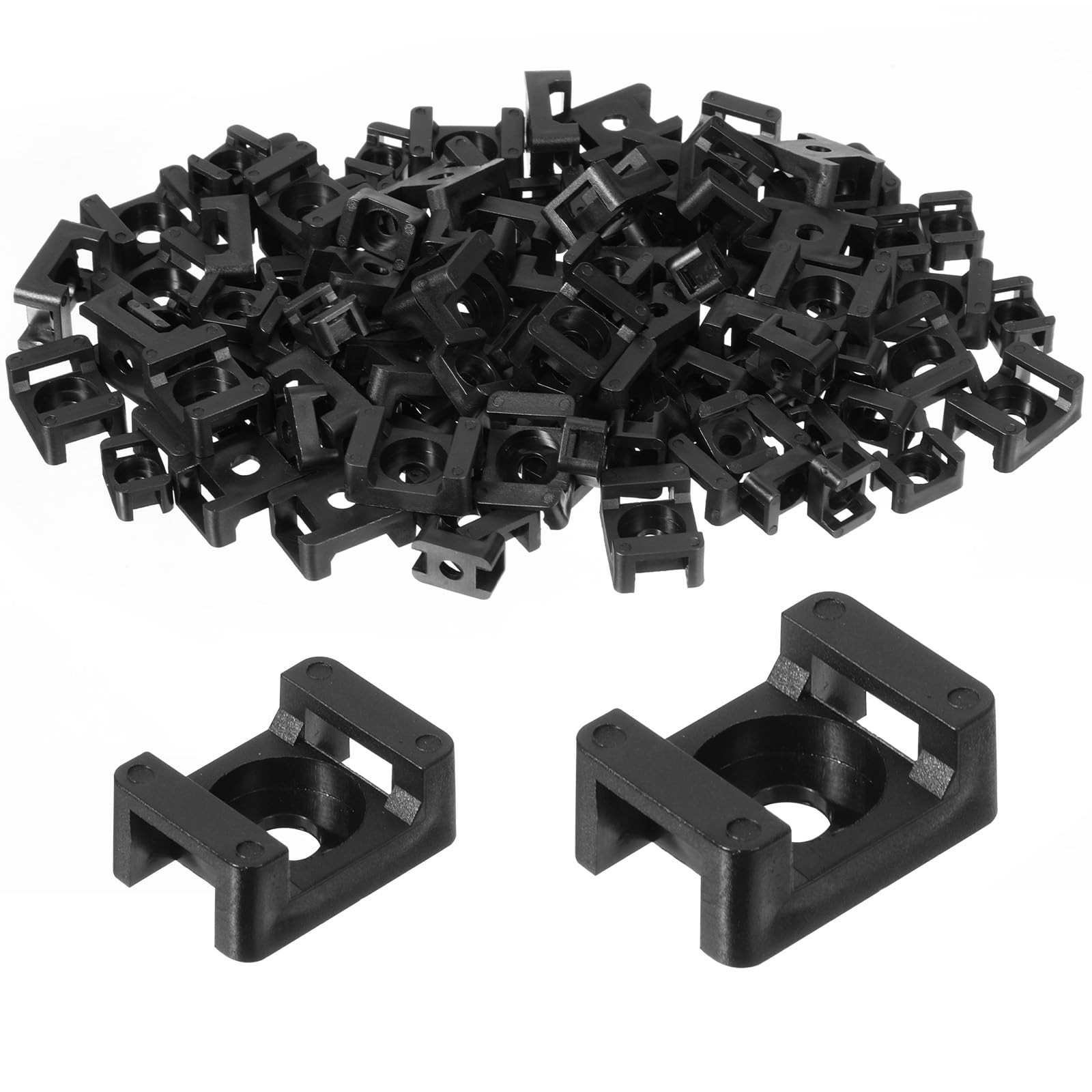 100 Pcs Cable Tie Mount Base, Zip Tie with Screw Hole 4&5 mm Screw Hole Cable...