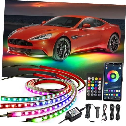 Yielinth Underglow Kit, RGB-IC Under Car Lights With Dream Color Dancing
