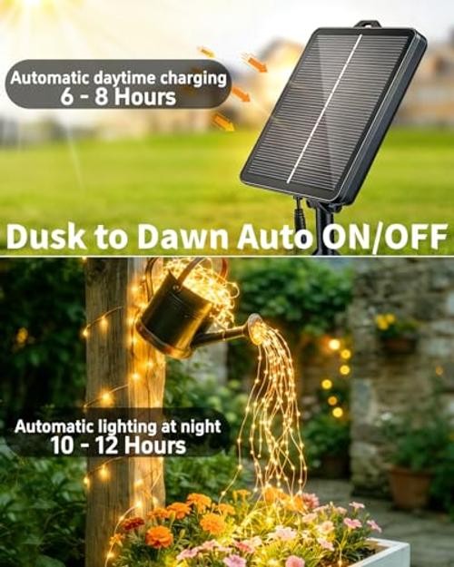 Solar Fairy String Lights Outdoor Remote Total 4 Pack Warm White + Multicolor