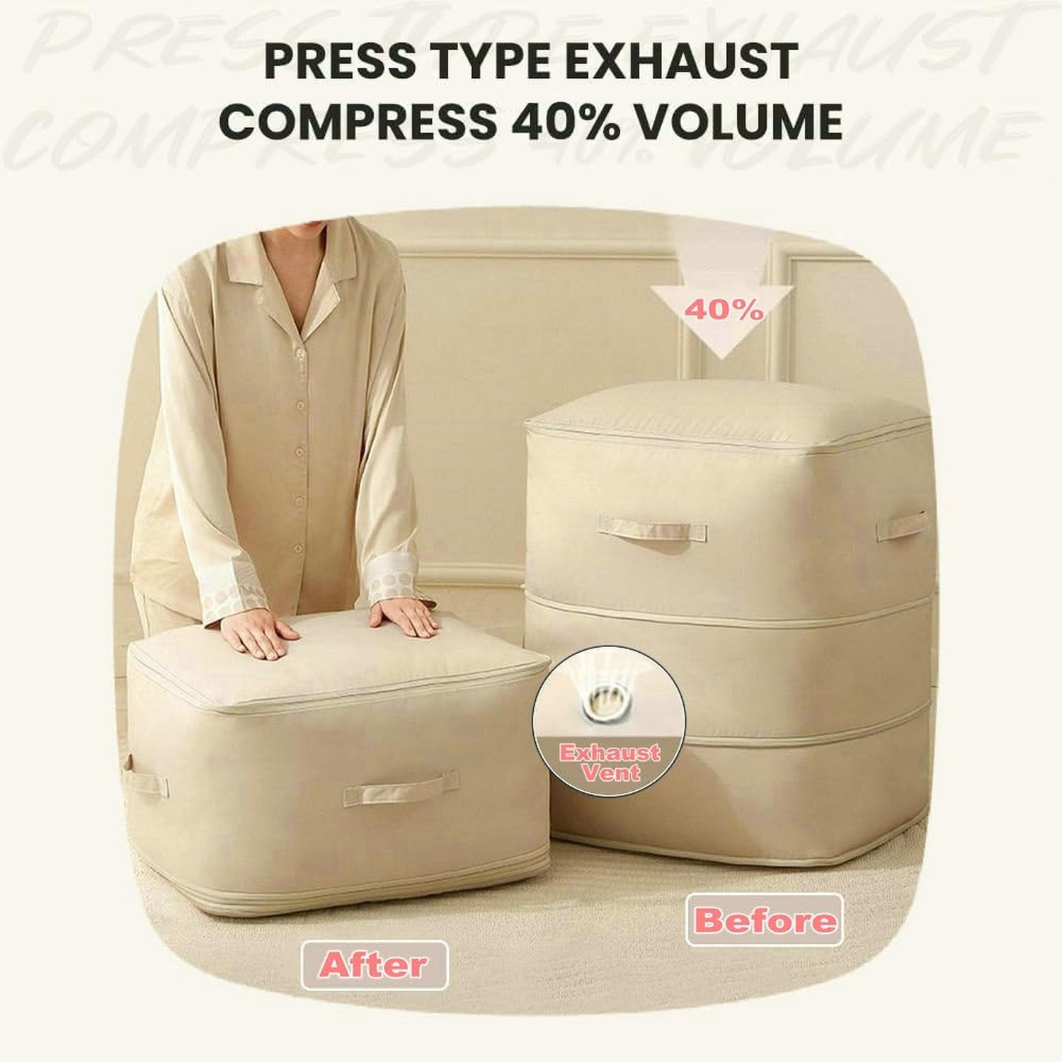 Ultra Space Saving Self Compression Organizer, 2025 New 3-Layer Zipper Large ...