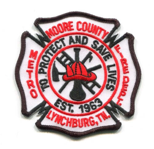 Metro Moore County Fire Department Lynchburg Patch Tennessee TN v2 Die Cut in