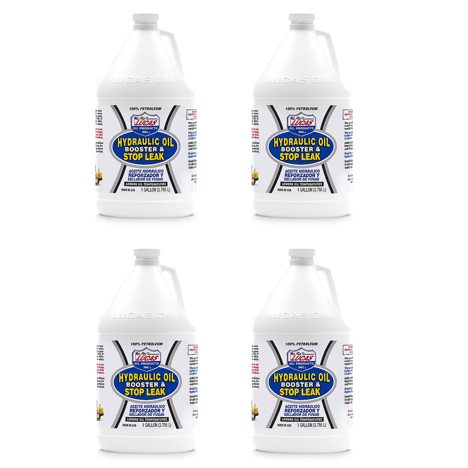 Lucas Oil 10018 Pure Petroleum Hydraulic Oil Booster & Stop Leak 1 Gal Pack of 4