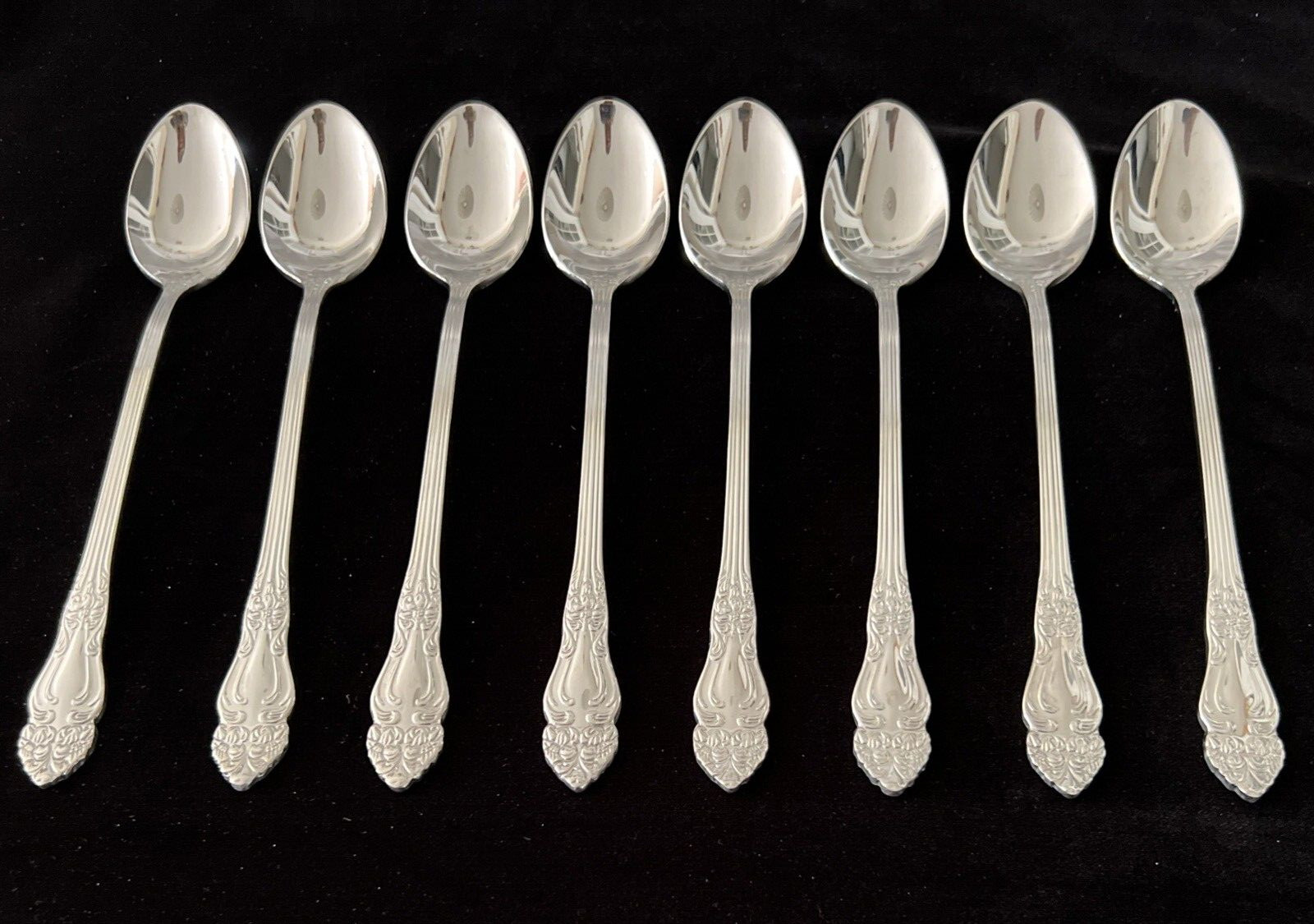 Reed & Barton Stainless ~ HAVERSHAM ~ Iced Tea Spoons ~ Set of 8 ~ Nice!