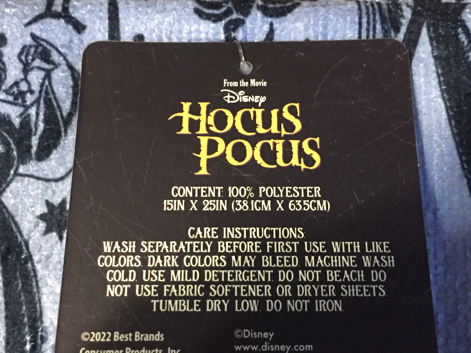 HOCUS POCUS 2 PACK KITCHEN TOWELS 15" X 25" BLUE & PURPLE