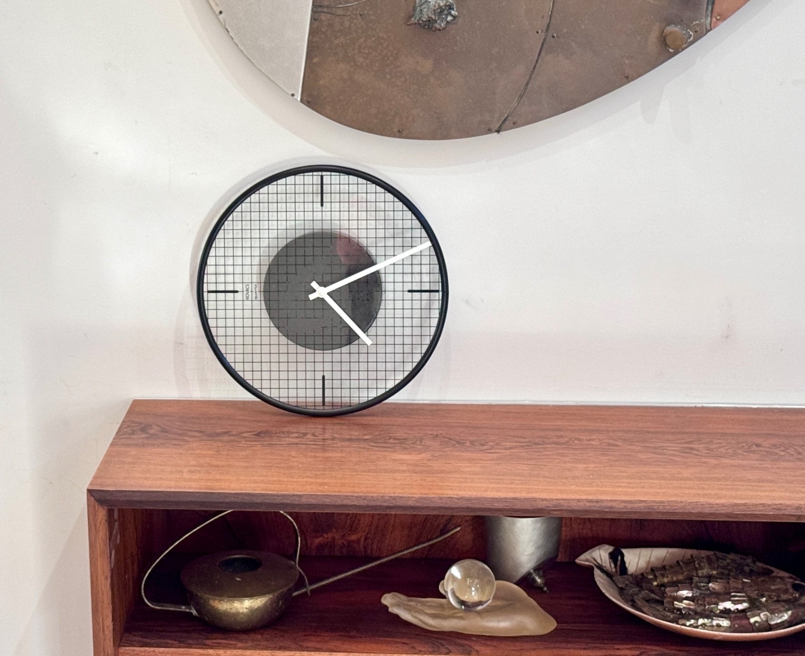 1980 George Kovacs Post Modern Geometric Glass Black Wall Clock Vtg Retro Mcm