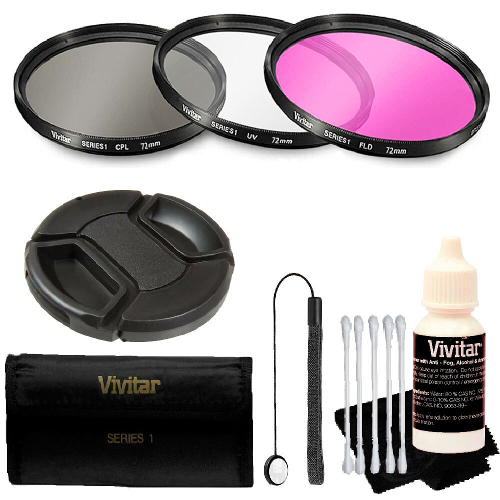 Vivitar 72mm Professional Digital Filter Kit + Accessory Kit for 72mm Lenses