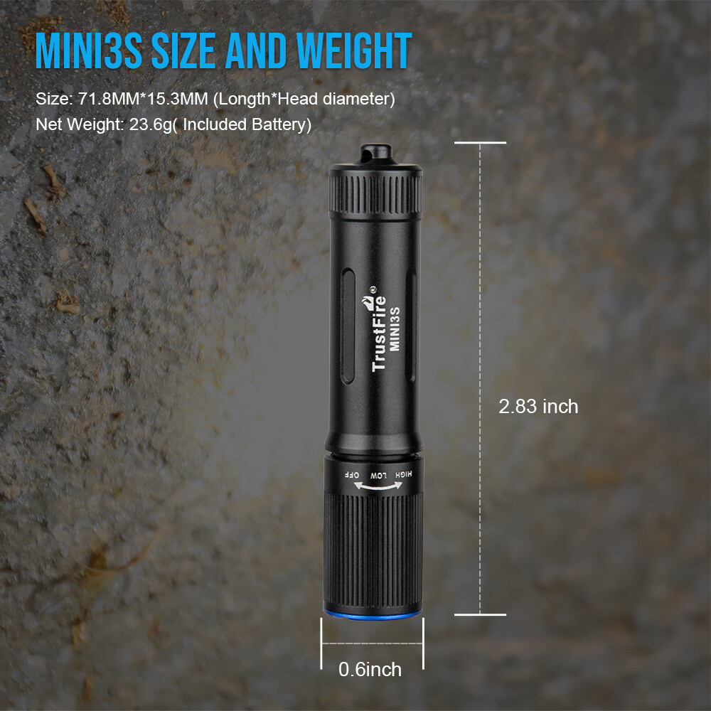 Trustfire MINI3S Keychain Flashlight 235Lumen Rechargeable EDC MINI Flashlight