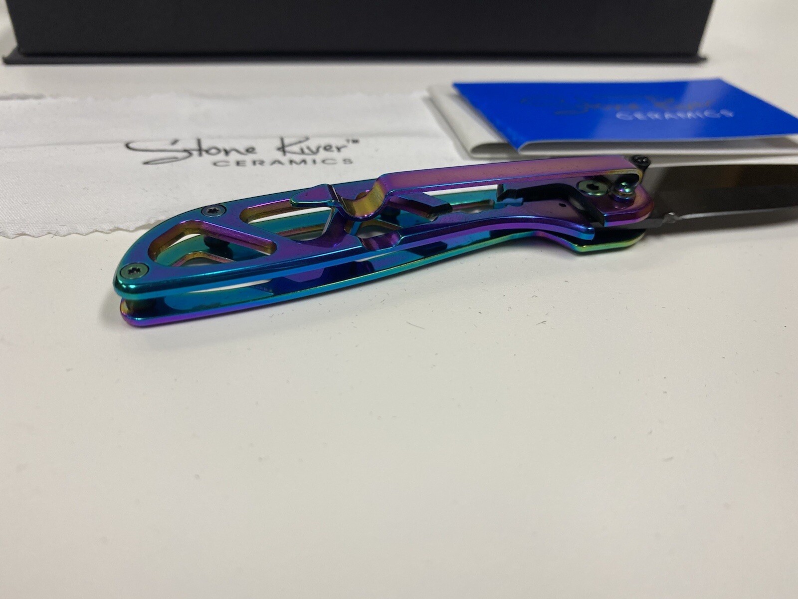 New Stone River Gear SRG5RTB Ceramic Folding Knife w Titanium Coated Handle