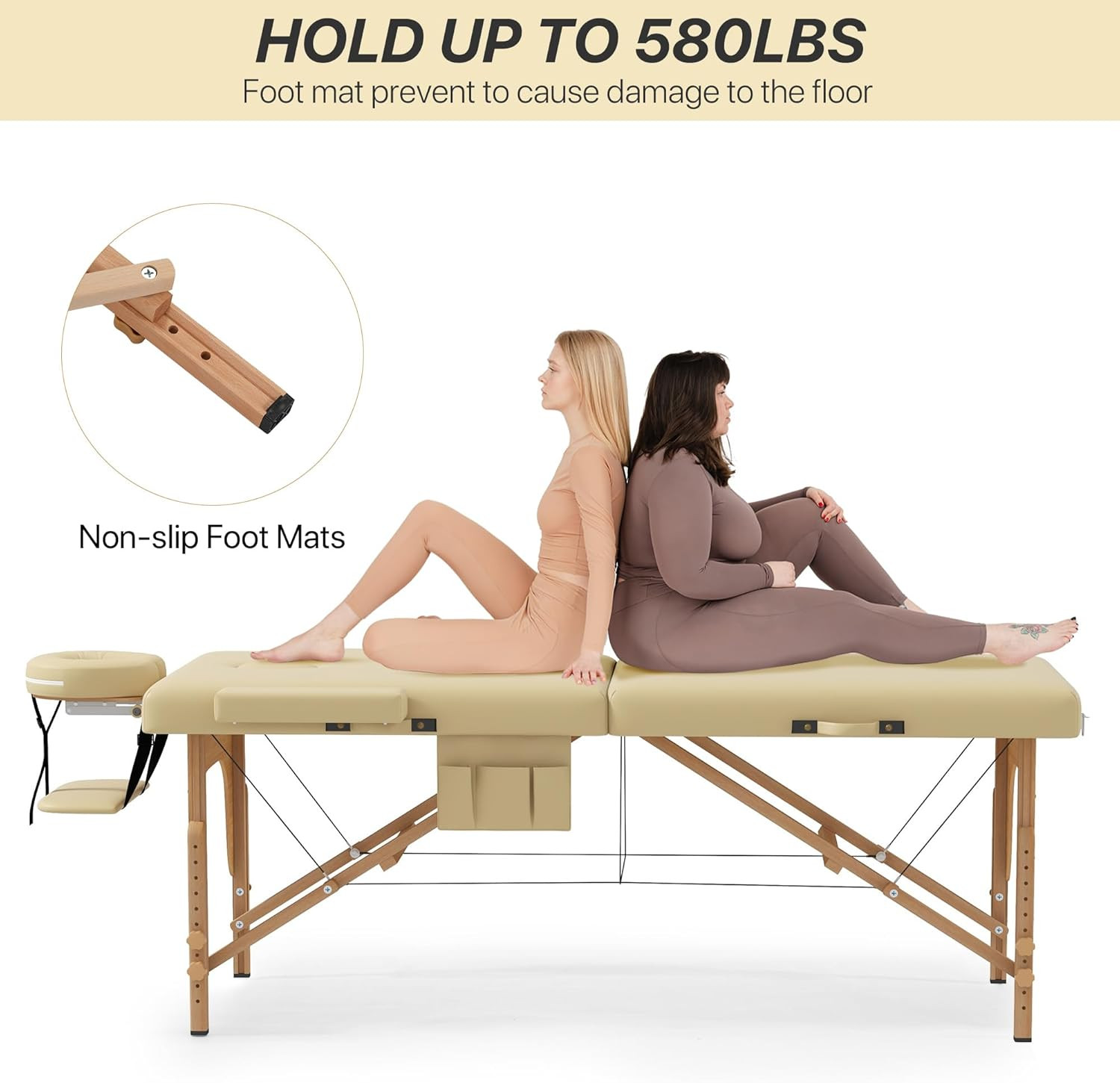 Memory Foam Portable Massage Table, Foldable Tattoo Table Lash Bed Height Adjust