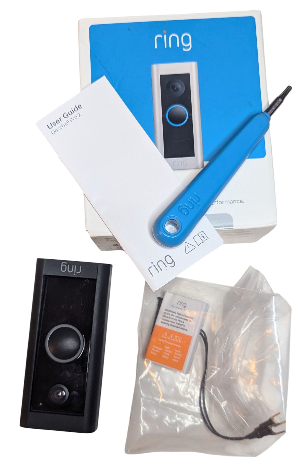 RING Video Doorbell WIRED Smart Doorbell Camera Black 1080p WiFi 5AT3T5 NO WEDGE