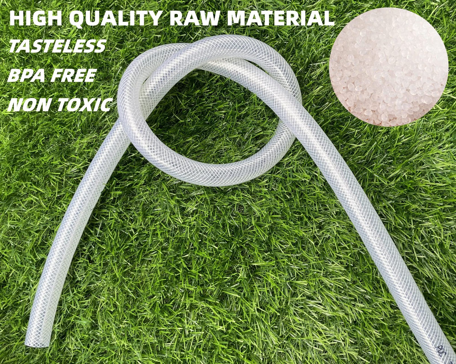 Braided Clear PVC Vinyl Tubing 1/2 ID x 3/4 OD 10 Ft High Pressure Hose Pro