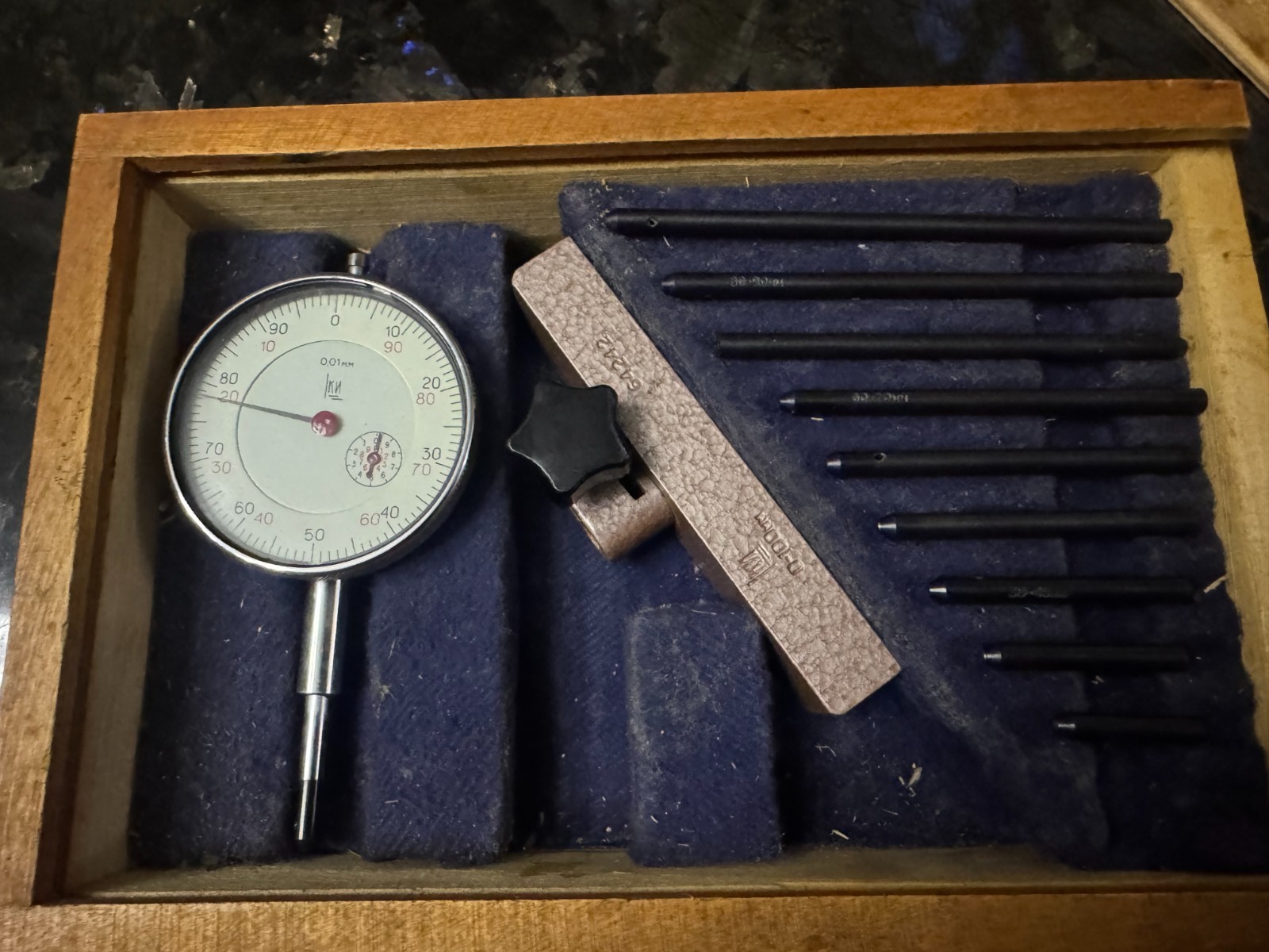 Depth Gage Micrometer Set Measuring Range 0-100mm/ 0.01mm USSR NEW!