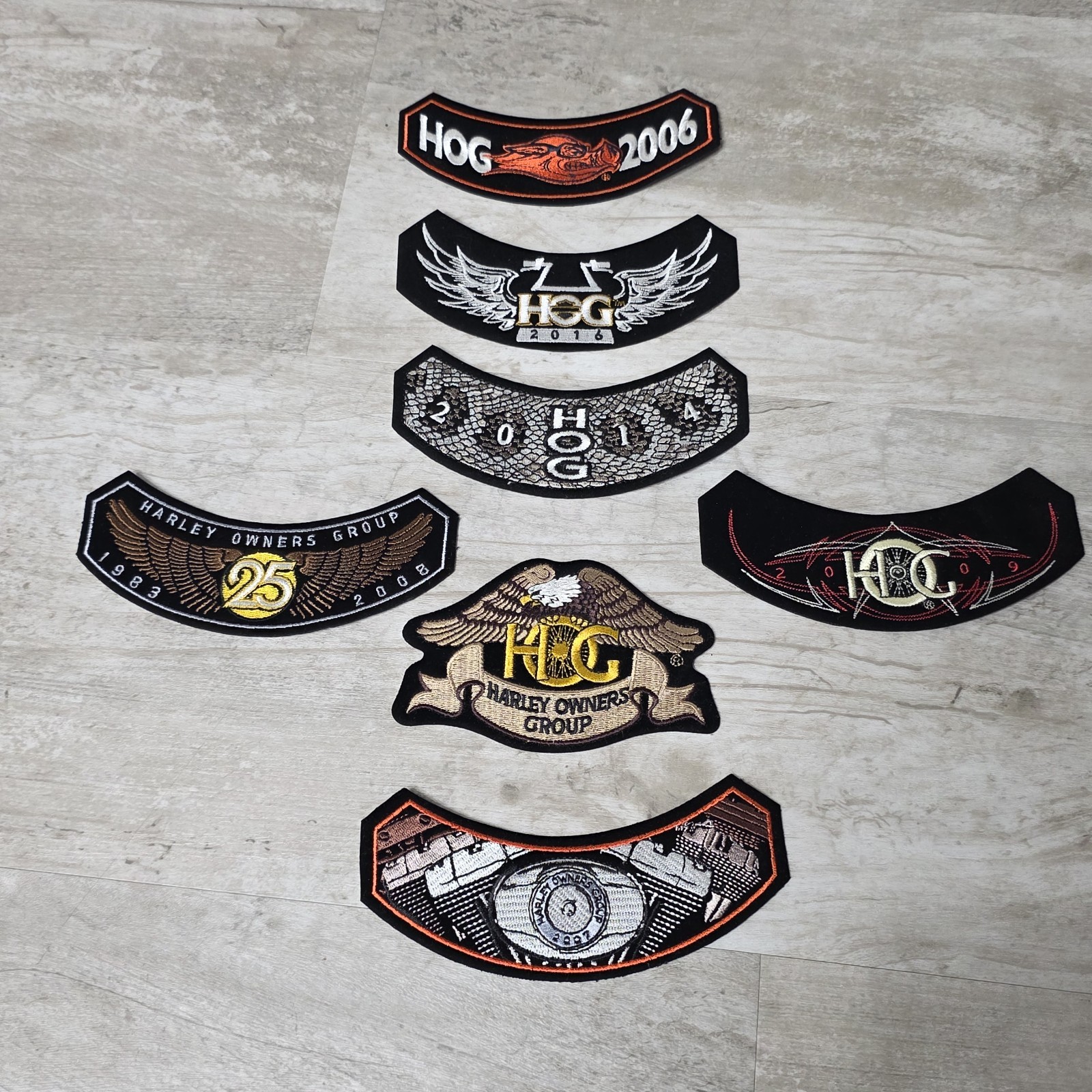 Lot Of 7 Harley Davidson Motorcycle Patches