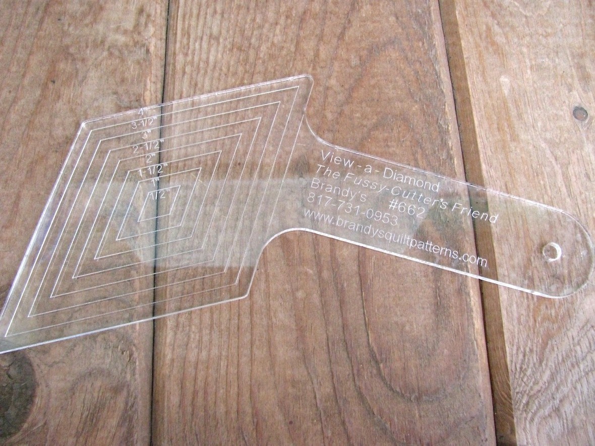 View-a-Diamond Clear Acrylic Quilting Template Brandys Quilt Patterns #662