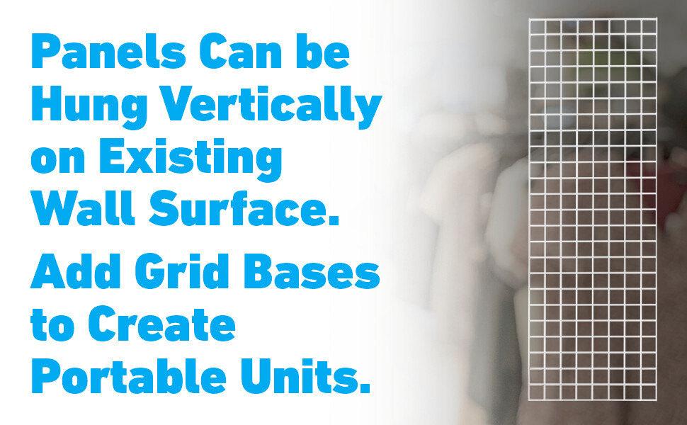 Wire Grid Panel 2' x 4' White Retail Display Craft Gridwall Double Wire Sides