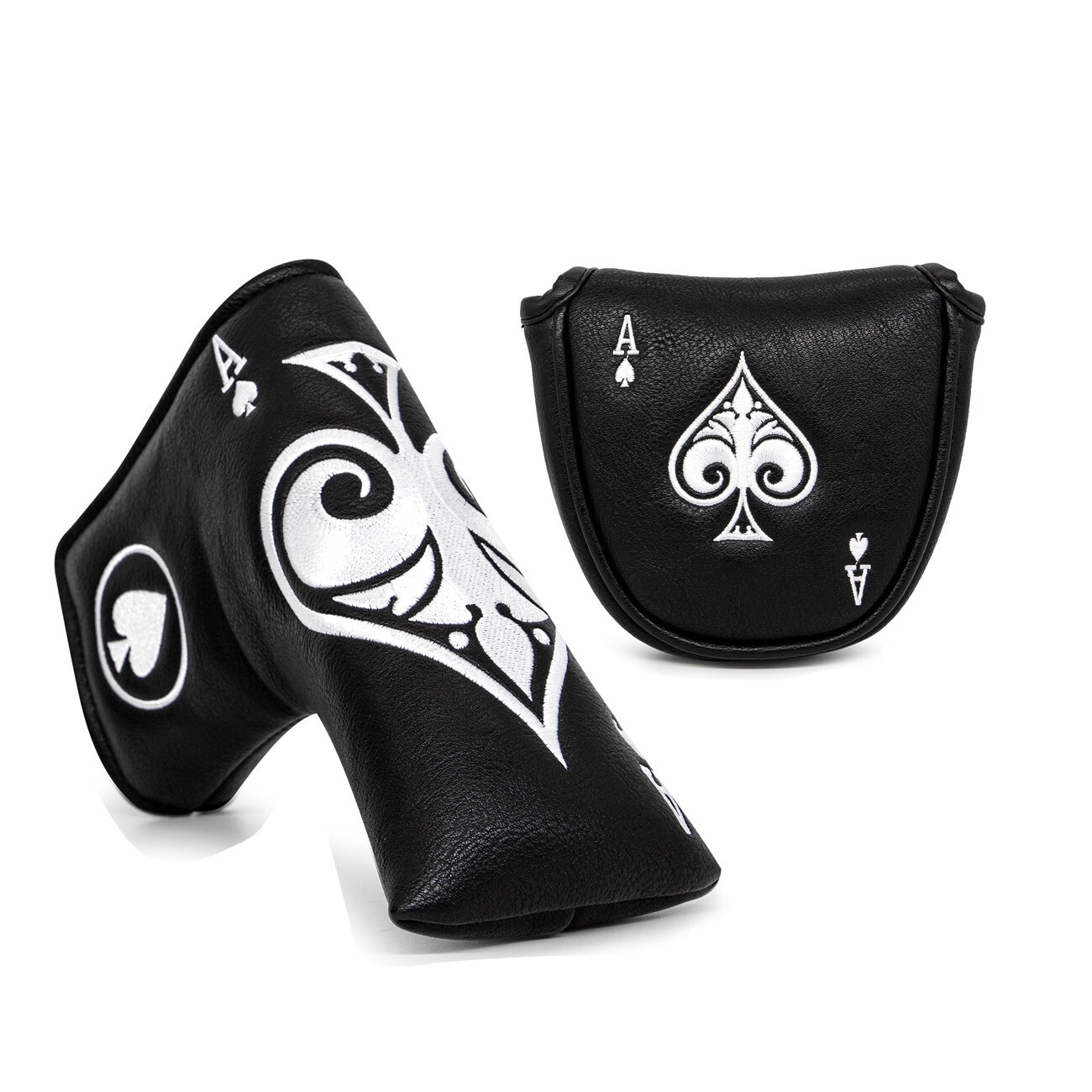 Premium Black Poker Golf Blade Head Cover Mallet Putter Headcover Selection