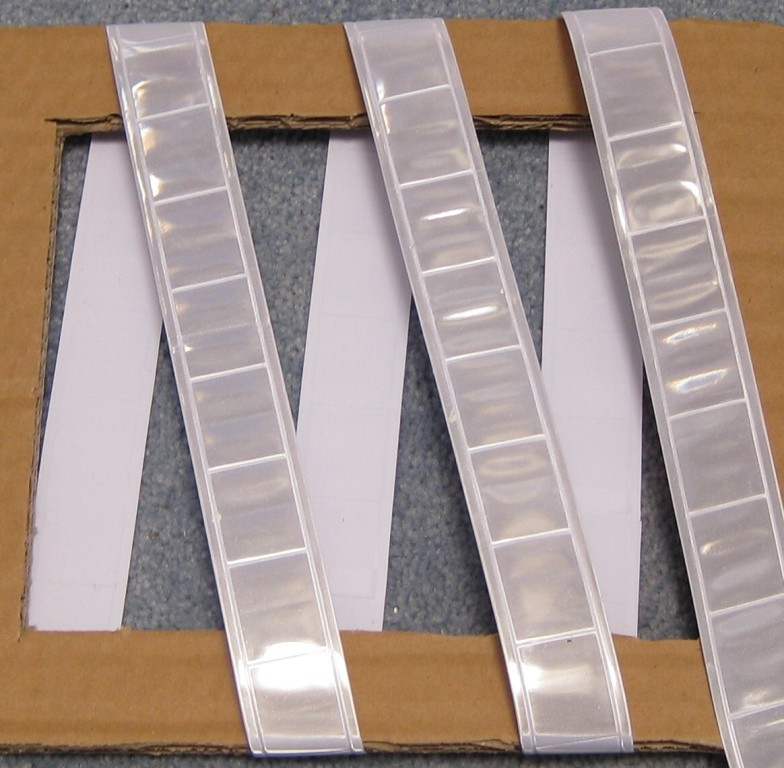 Silver gloss sew on REFLECTIVE TAPE PVC 3'x1"