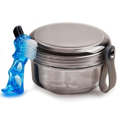 Leakproof Denture Case & Soaking Cup - Waterproof Storage Box for False Teeth, R