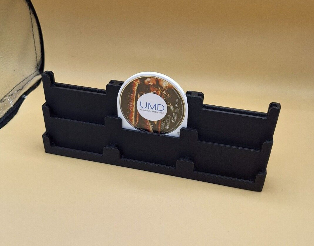 PSP UMD Tiered Display Stand in 9, 12, 16, or 20 Slots, 3D Printed