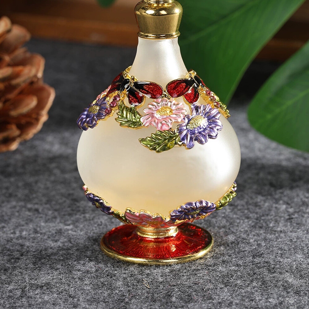 25ml Butterfly Pattern Perfume Bottle Glass Refillable Cosmetic Container Decor