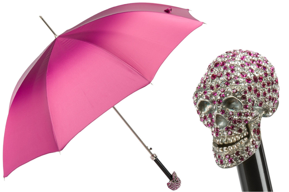 Pasotti Fuchsia Skull Umbrella with Gift Box included New