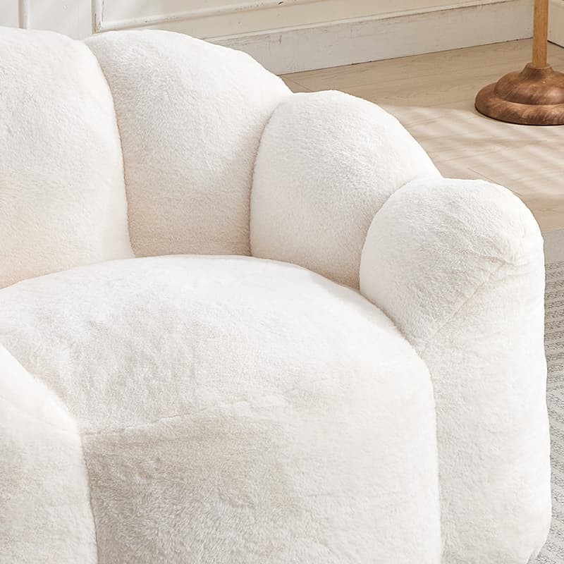 White Lotus Compression Sofa Bean Bag Pull Ring Portable Living Room Bedroom