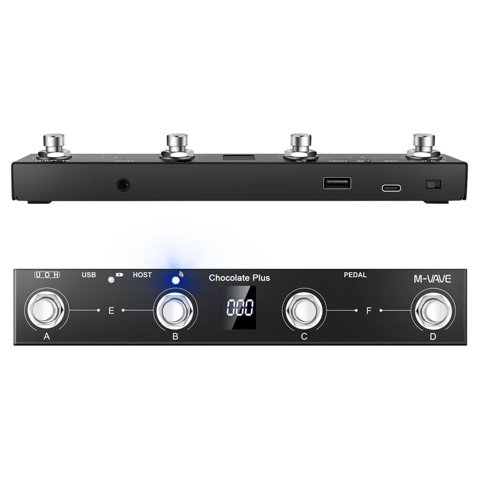 Wireless MIDI Foot Controller - Bluetooth Footswitch with 4 Buttons, Rechargeabl