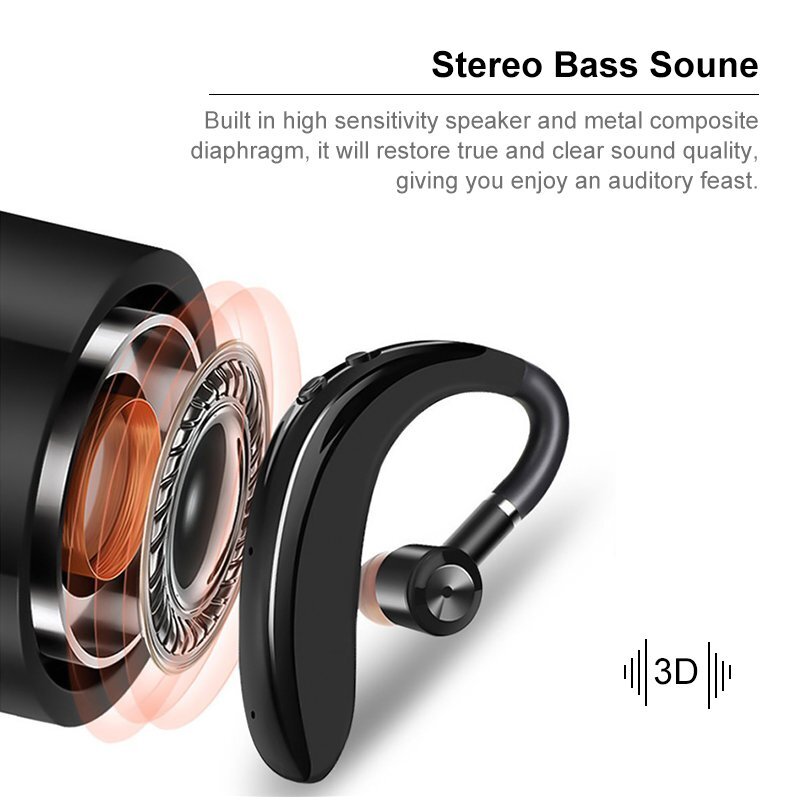 Bluetooth Headphone Driving Phone Call Headset Handsfree Earphone Sport Ear-hook