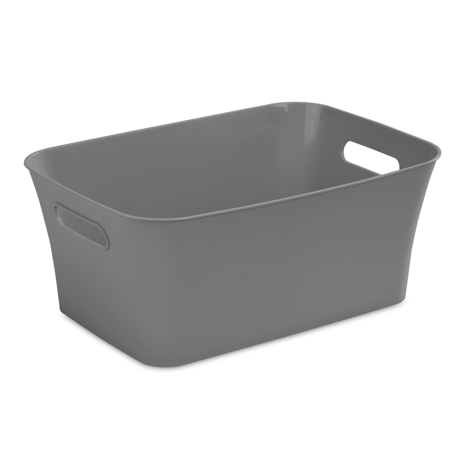 (6 pack) Medium Storage Bin Plastic, Gray